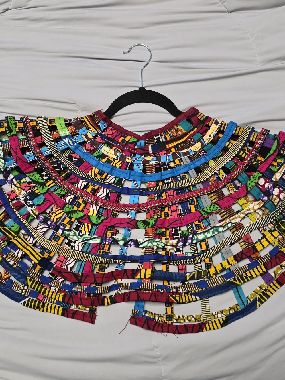 African PRINT FABRIC BIB NECKLACE - Picture 2 of 6
